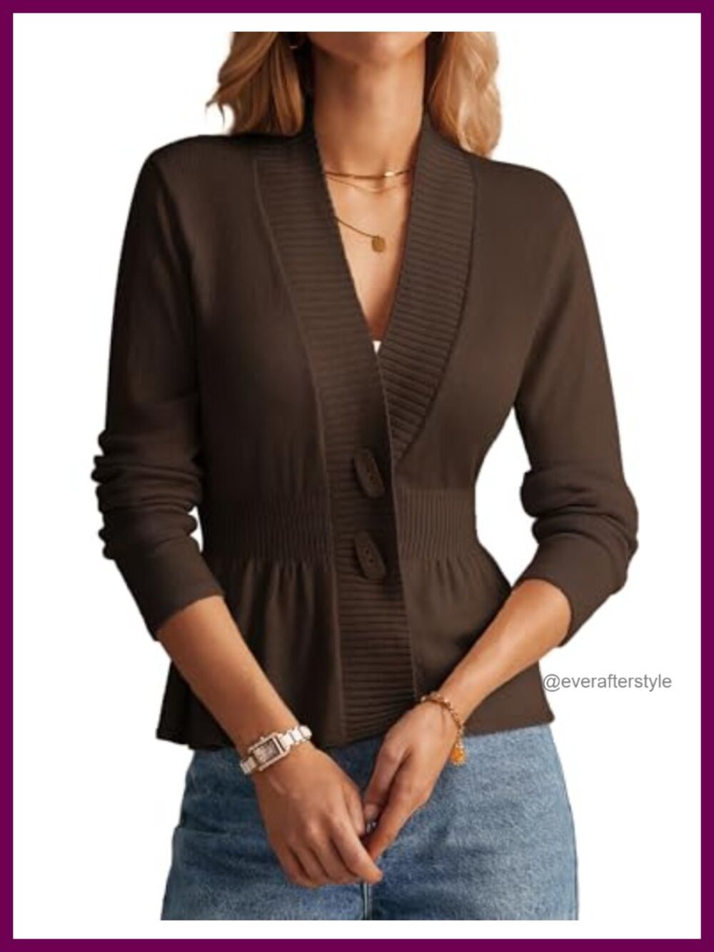 Women's Crochet Button Down Peplum Cardigan Open Front Lightweight Sweater
